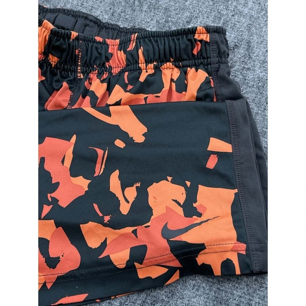 Nike Dri-Fit Boys Orange & Black Basketball Shorts With‎ Pockets Swoosh Size XL